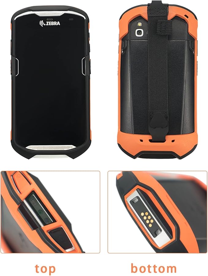 Protective Cover Case Rugged Boot with Hand Strap for Zebra TC51 TC52 TC56 TC57 TC510K,Case for Handheld Barcode Touch Mobile Computer,Scanner Accessories (Orange)