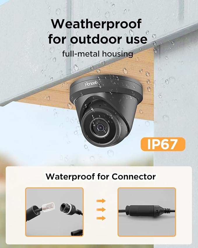 16 Channel Security Camera System, 12x 5MP Wired IP Dome Turret PoE Camera Outdoor, AI Human Detection, Built-in Mic, Remote Access, 4K 16 Channel NVR 4TB HDD for 24-7 Recording, PD93A31216-5M