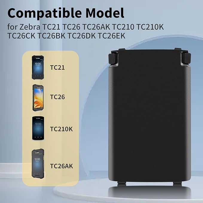 CBQ for Zebra TC21 Scanner Battery TC26 TC210 TC21 TC210K TC26AK TC26CK TC26BK TC26DK TC26EK BT-000411-08 BT-000409A BTRY-TC2Y-1XMA1-01 Replacement Lithium Batteries,3400mAh.