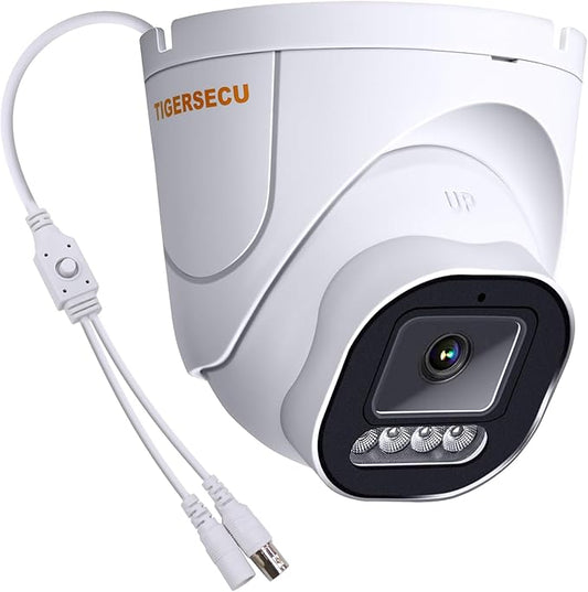 TIGERSECU 5MP Wide Angle Dome Security Camera for TVI, CVI, AHD, CVBS DVRs, Weatheproof for Indoor/Outdoor Use, Hybrid 4-in-1 with OSD Switch (Power Supply and Coaxial Cable Sold Separately)