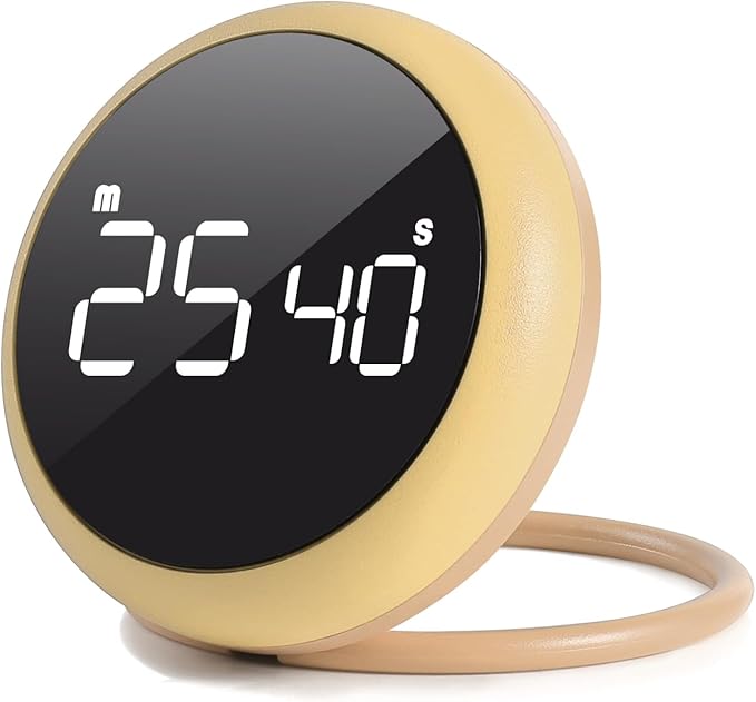Amber Quick Que Kitchen Timers, Visual timers Large LED Display Magnetic Countdown Countup Timer for Classroom Cooking Fitness Baking Studying Teaching, Easy for Kids and Seniors (Amber)