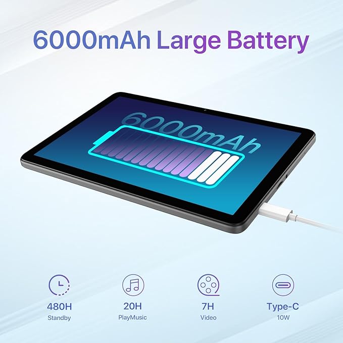 UMIDIGI G2 Tab Android 13 Tablet 8(4+4) GB RAM+64GB up to 1TB 10.1 inch Tablets with Quad-Core Processor 8MP+8MP Dual Camera WiFi 6 Bluetooth 5.0 6000mAh Split Screen Android Tablette Gray