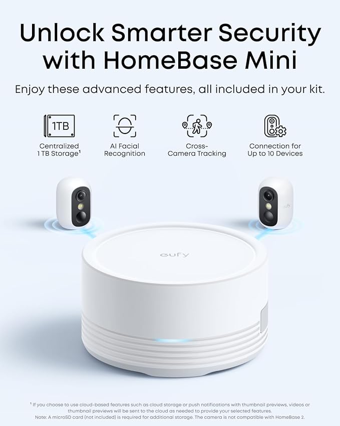 eufy Security eufyCam C35 2-Cam Kit, Wireless Security Indoor/Outdoor Camera, Magnetic Mount, Color Night Vision, Local Storage, No Monthly Fee, IP67, Facial Recognition, Solar Panel Compatible, White
