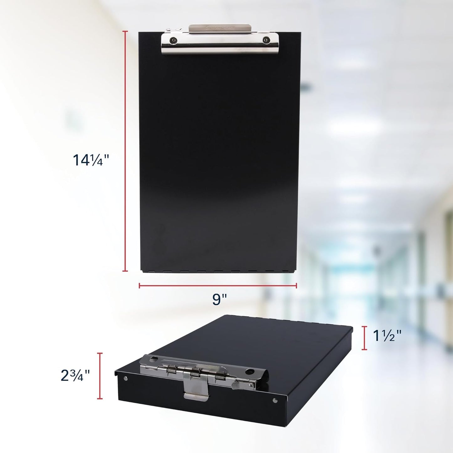 Saunders Redi-Rite Recycled Aluminum Storage Clipboard - Black - Letter Size (11018)