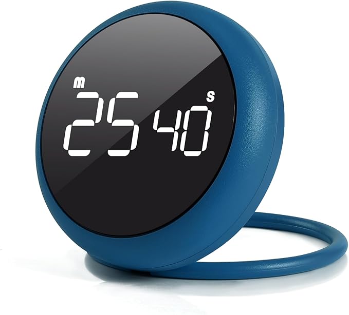 Royal Blue Quick Que Kitchen Timers, Visual timers Large LED Display Magnetic Countdown Countup Timer for Classroom Cooking Fitness Baking Studying Teaching, Easy for Kids and Seniors (Royal Blue)