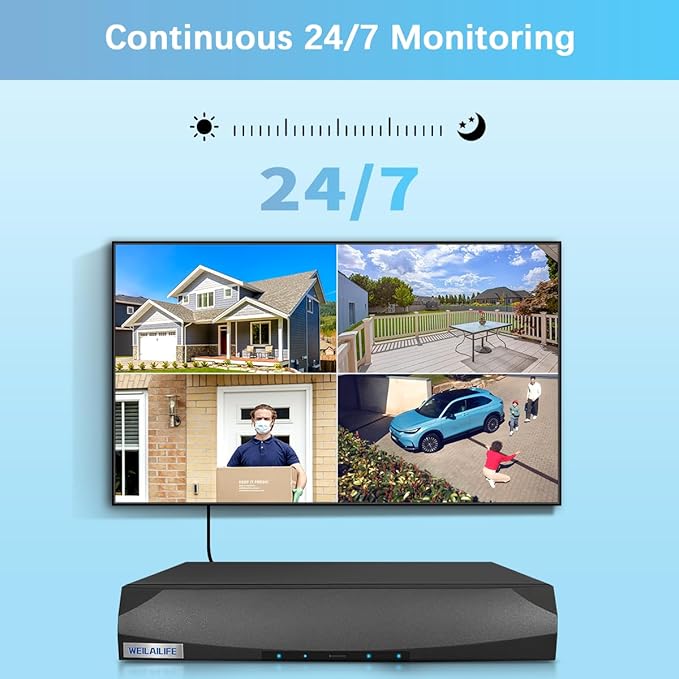 【2-Way Audio】 5MP Wired Security Camera System, Home Video Surveillance Systems,POE IP Cameras System,Surveillance DVR Kits