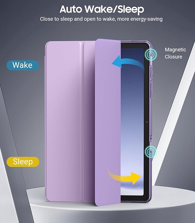 TiMOVO Case for Samsung Galaxy Tab A9+/A9 Plus 11" 2023, Slim Soft TPU Translucent Frosted Back Protective Cover for Galaxy Tab A9+ Tablet SM-X210/X216/X218, Auto Wake/Sleep, Taro Purple