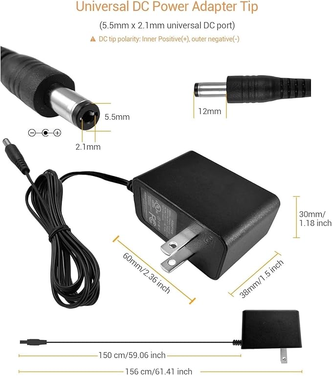 TIGERSECU UL Certified Security Camera AC/DC Power Adapter, 12V 1A 100V-240V 2.1x5.5mm Power Supply, Compatible with Lorex, Night Owl, Swann, ZOSI, Reolink, Annke IP and BNC Cameras (2-Pack)