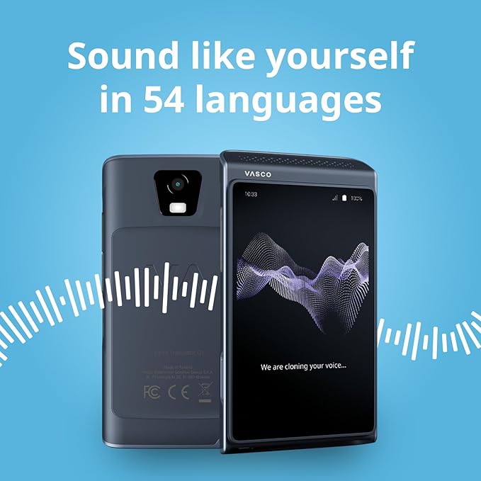 Vasco Translator Q1 | AI Voice Cloning Language Translator Device | 113 Languages | Free Lifetime Internet in Nearly 200 Countries | Mystic Plum