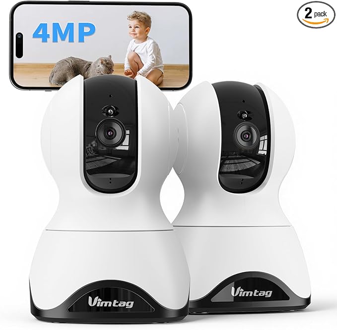 VIMTAG 2.5K Indoor Cameras for Home Security, 360° Pan/Tilt Pet Camera with Phone App for Dog/Cat, 5G/2.4GHz WiFi Security Camera Indoor for Nanny/Baby/Room, Night Vision, 2-Way Audio, Cloud & SD Card