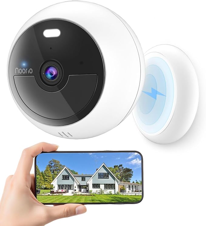 Noorio Security Cameras Wireless Magnetic, 2K+ Indoor Outdoor Camera for Home Battery Powered, Smart Motion Detection Outdoor Pet Camera, Free Local Storage MagCam, 2.4G WiFi, B211S