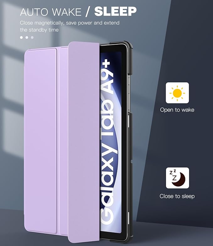 TiMOVO Case for Samsung Galaxy Tab A9+/A9 Plus 11 Inch 2023, Slim Lightweight Stand Hard Back Shell Protective Cover for Galaxy Tab A9+ Tablet SM-X210/X216/X218, Auto Wake/Sleep, Lilac