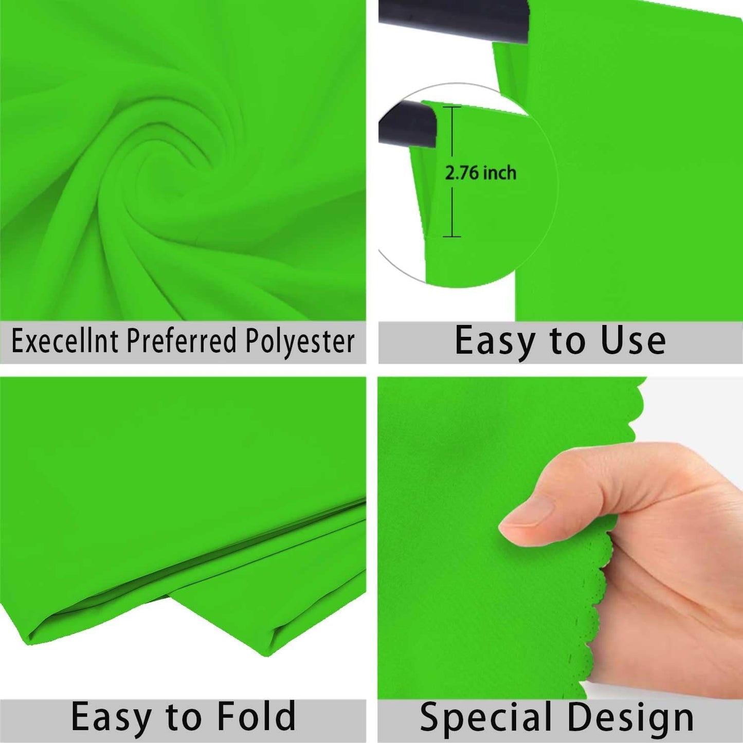 Green Screen Photo Backdrop for Photoshoot Green Background for Photography Photo Backdrop Curtain for Party 5x7 FT