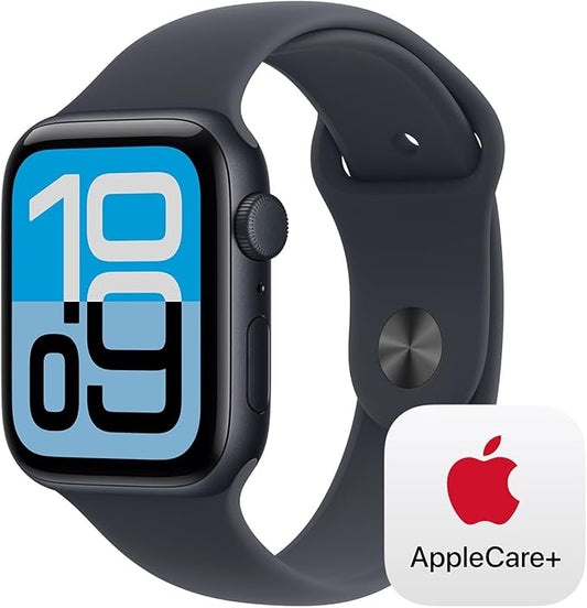 Apple Watch SE 3 [GPS 44mm] Smartwatch with Midnight Aluminium Case with Midnight Sport Band - M/L. Fitness and Sleep Trackers, Heart Rate Monitor with AppleCare+ (2 Years)