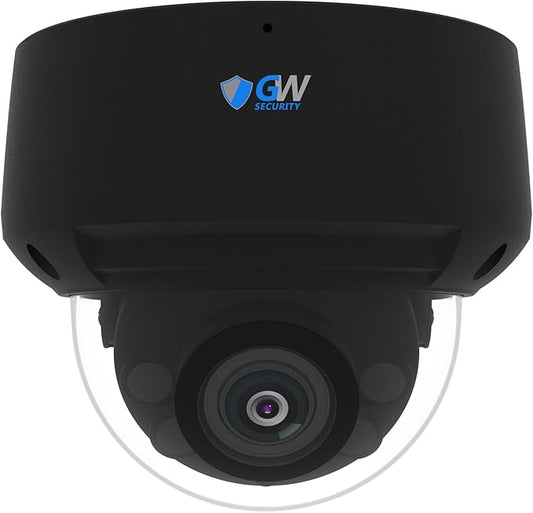 GW Security 4K 8MP TAA & NDAA Compliant 5X Optical Zoom 2.7-13.5mm Motorized Lens Outdoor Indoor Microphone PoE IP Dome Security Camera, Black (GW867501M)