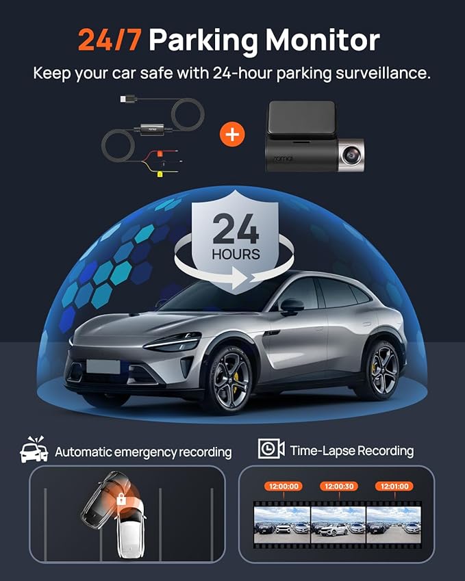70mai Dash Cam Front and Rear A510,1944P+1080P with STARVIS 2 IMX675 and 64GB Card, Dash Camera for Cars, 4G LTE Support, ADAS, Built-in GPS WiFi, APP Control, HDR, 24H Parking Mode, Loop Recording