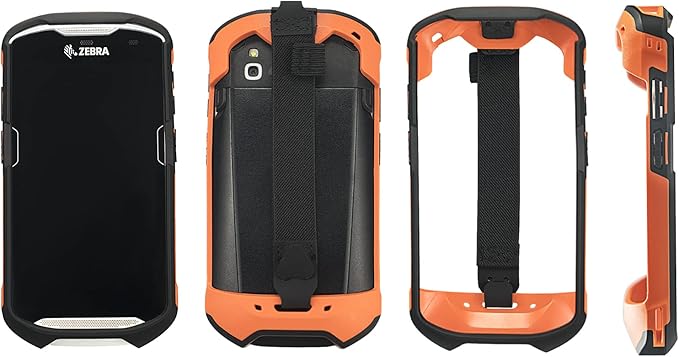 Protective Cover Case Rugged Boot with Hand Strap for Zebra TC51 TC52 TC56 TC57 TC510K,Case for Handheld Barcode Touch Mobile Computer,Scanner Accessories (Orange)