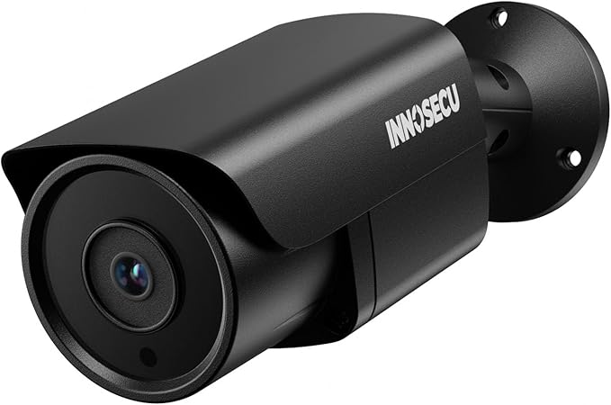 8MP Bullet IP PoE Camera, Surveillance Security Camera, Outdoor Waterproof lP67, Built-in Mic, Night Vision 100ft, 2.8mmLens Wide Angle 110°, Human and Vehicle Detection, INB8BR37E-B (Black)