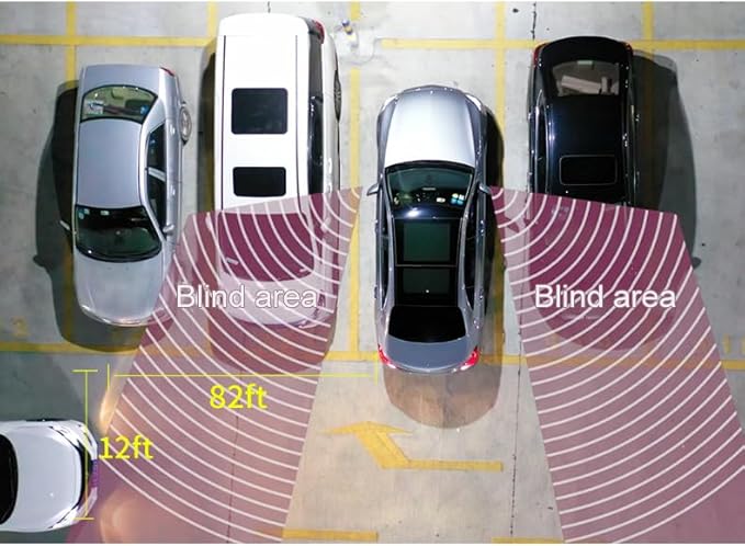 BY-J Car Blind Spot Monitoring System Kit, 24GHz Millimeter Wave Radar Sensor Blind Area Detection System, Universal Car SUVs Trucks RVs Lane Changing Warning with Reversing Radar Parking System