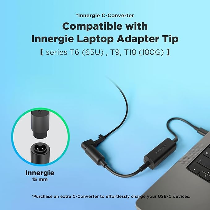 Innergie T18 (180G) 180W 150W Universal Gaming Laptop Charger Power Adapter for Acer ASUS ROG HP Lenovo MSI 100-240V AC Input 19.5V 9.23A DC Output Power Supply Made by Delta Electronics