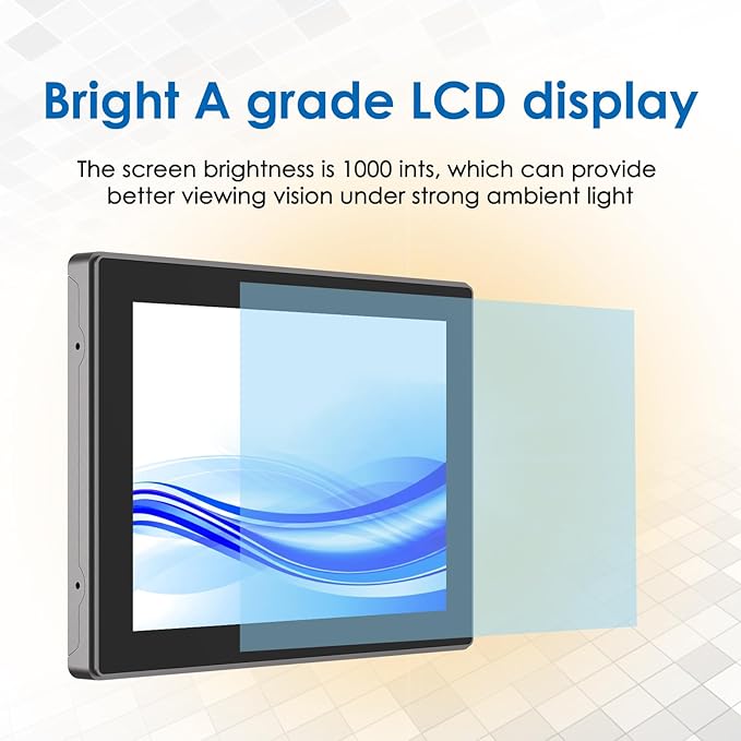 GreenTouch 10.4 inch High Brightness 1000 Nits Front Waterproof Industrial Open Frame PCAP Touch Screen LCD Display Monitor 1024x768 Black