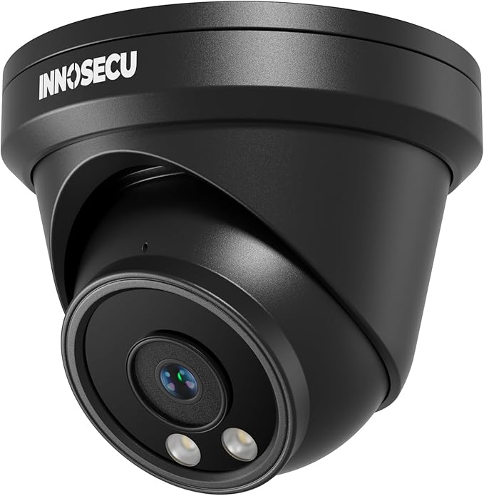 5MP Turret PoE Camera, Wired IP Security Camera Outdoor Rated IP67, Human/Vehicle Detection, Wide Angle 110° 2.8mm Lens, Night Vision 100ft, Built-in Microphone/Audio, IND5GR97A-B (Black)