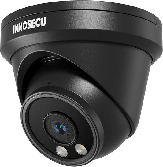 8MP Dome AI PoE Camera, IP Security Surveillance Camera Outdoor Indoor, Waterproof IP67, Built-in Mic, 2.8mm Wide Angle 110°, Face Detection, Human/Vehicle Detection, IND8BR97A-B (Black)