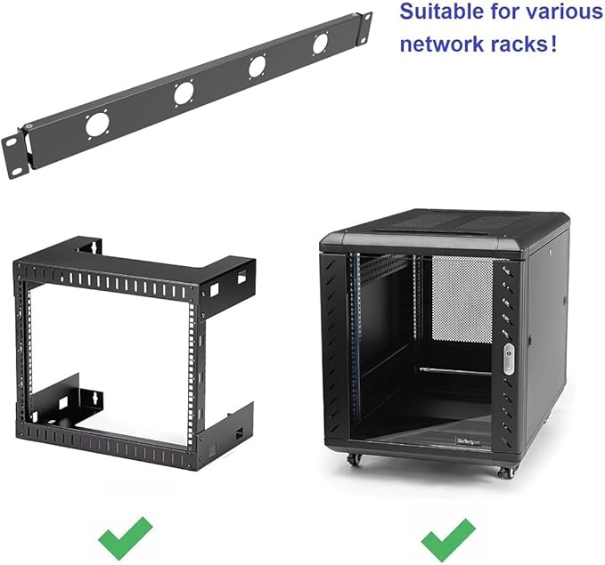 1U Hinged 4D Rack Panel 4 D-Series XLR HDMI Audio Rack Mount Panel for 19 inches Rack Mount (4D)