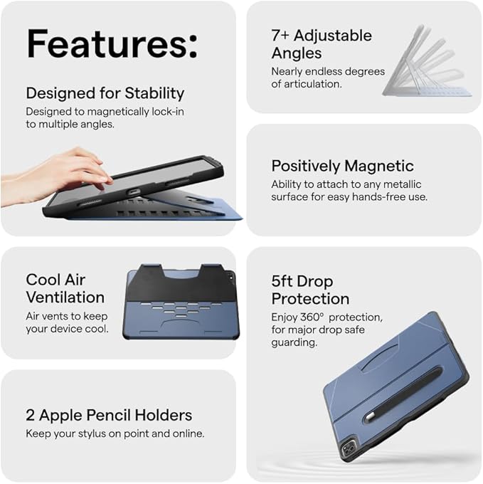 ZUGU CASE for 10.2 Inch iPad 7th / 8th / 9th Generation Case (2021/2020/2019), Protective, Thin, Sleek Design, Magnetic Stand, Sleep/Wake Cover, Magnetic Cover, Black