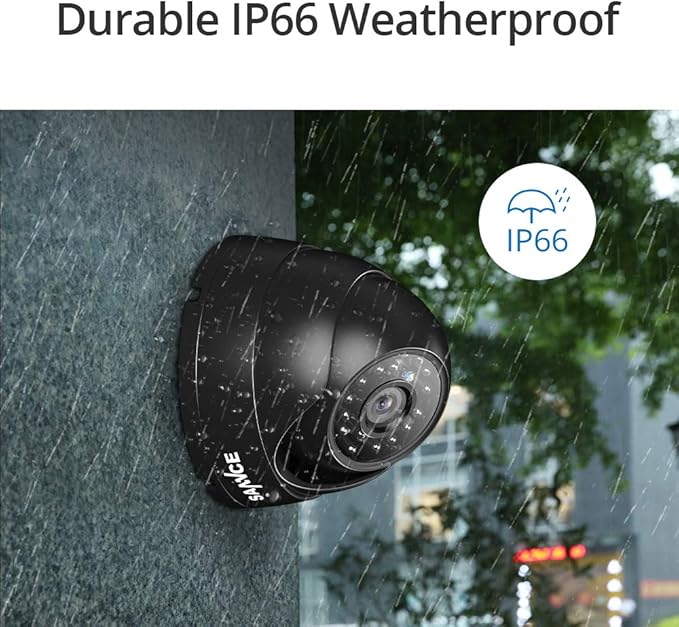 SANNCE 1080p CCTV Security Camera, Dome Surveillance Camera with 100ft Night Vision, IP66 Waterproof for 960H,720P,1080P,5MP,4K Analog Security DVR (No Power Supply and Cable, Only a Camera)