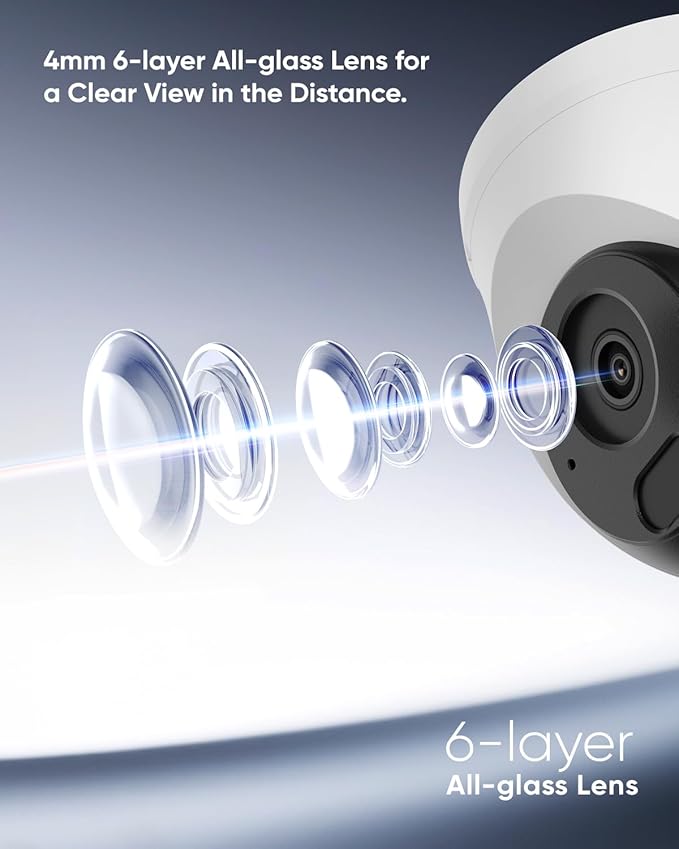 SANNCE 2K 3MP Super HD PoE IP Security Camera - 100ft Dual IR Night Vision, Human and Vehicle Detection, IP67 Weatherproof, H.265+ Dome Surveillance Camera for Indoor Outdoor (2 Pack)