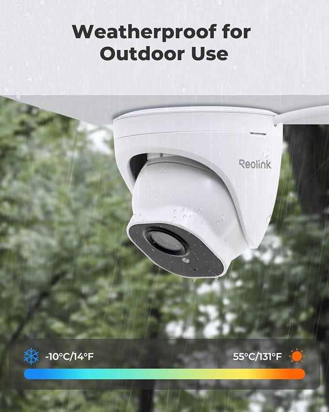 REOLINK Wired Security Camera Outdoor, IP PoE Dome Surveillance Camera, Smart Human/Vehicle Detection, Work with Smart Home, 100ft 5MP HD IR Night Vision, Up to 512GB microSD Card, RLC-520A