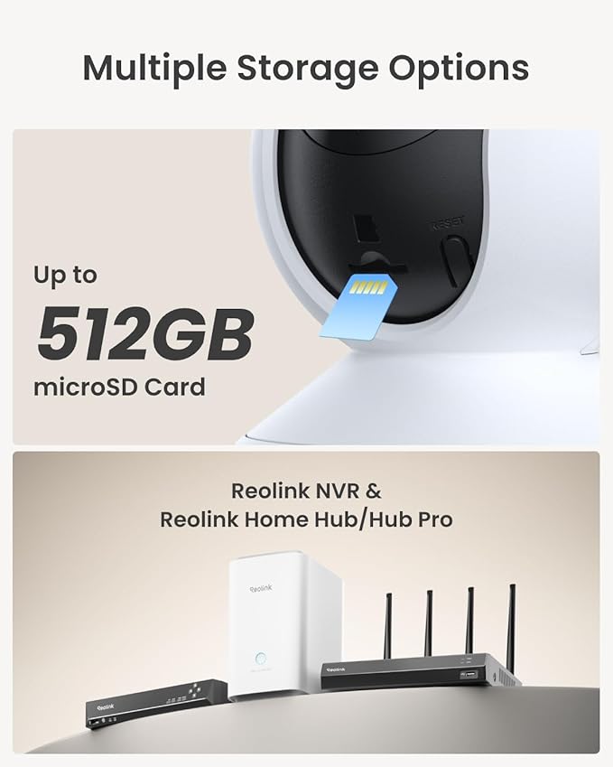 REOLINK Home Security Camera System, 4MP HD Plug-in Indoor WiFi 6 Pan Tilt Pet Camera, Baby Monitor, Night Vision, 2 Way Talk, Smart Human/Pet Detection, Local microSD Card Storage, E1(2 Pack)