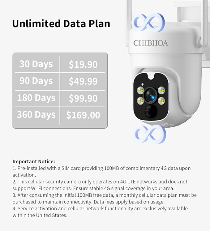 4G LTE Security Camera Outdoor, No WiFi Cellular Camera, Solar Camera Wireless with SIM Card & 32GB SD Card, 2K 4MP, PIR Motion Detection, Color Night Vision, 2-Way Talk, Siren, No Trespassing Sign