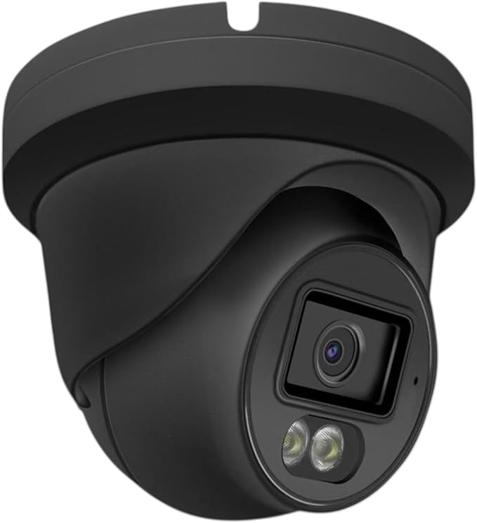 4K PoE Security Camera, 8MP IP Turret Dome, Big Sensor, Built-in Microphone, Smart Dual-Light Color Night Vision, IP67 Outdoor/Indoor, NDAA Compliant, ONVIF Compatible (Black)