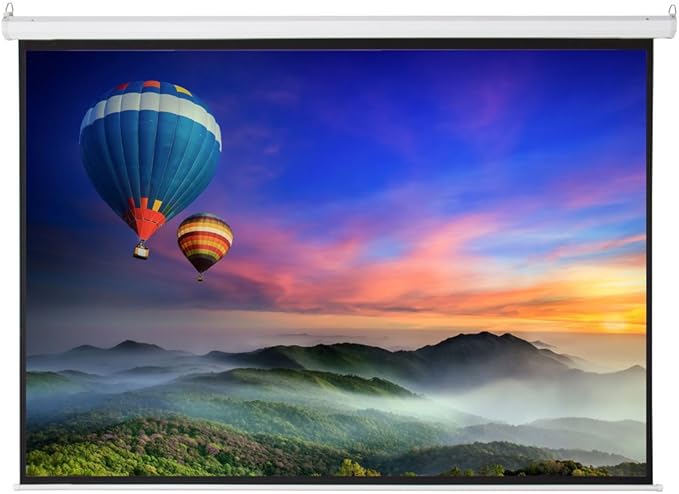 Motorized Projector Screen with Remote Control, No Wrinkles, Without Dents, HD Screen, for Home Theater Office Classroom TV Usage (100in 4:3)