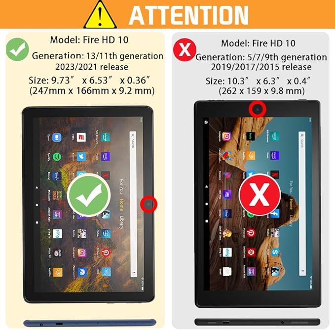 VORI Case for All-New Amazon Kindle Fire HD 10 Tablet (13th/11th Generation 2023/2021 Release) and Fire HD 10 Plus - Slim Folding Stand Folio Cover with Auto Wake/Sleep & Hand Strap, Dreamy Starry
