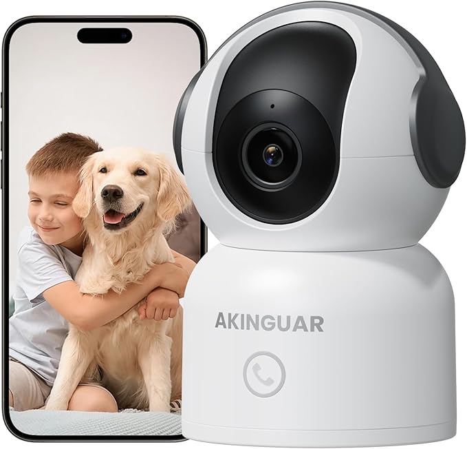2K 3MP Indoor Security Camera, 5GHz/2.4GHz WiFi Camera, Security Camera for Home, 360°Pan Security Cameras with Motion Detection & One-Touch Call, Night Vision, Compatible with Alexa, Black