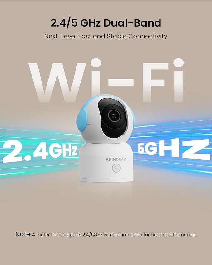 4K 8MP Indoor Security Camera, WiFi Camera with 64GB Memory Card, 360° Pan/Tilt IP Surveillance Camera, Auto Tracking, AI Human/Baby Cry/Pet Detection, Night Vision, 2-Way Audio