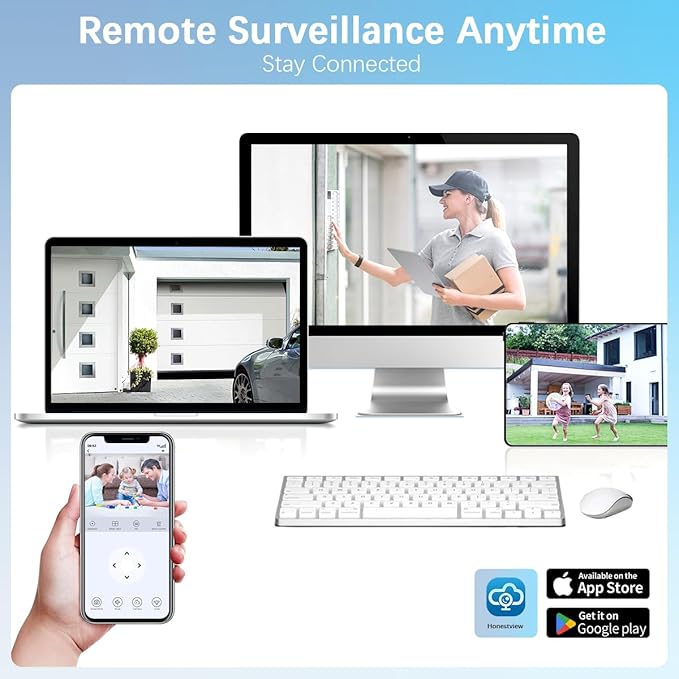 【2-Way Audio】 Outdoor Wired Security Camera System Home Video Security Cameras Systems POE Security Surveillance DVR Kits