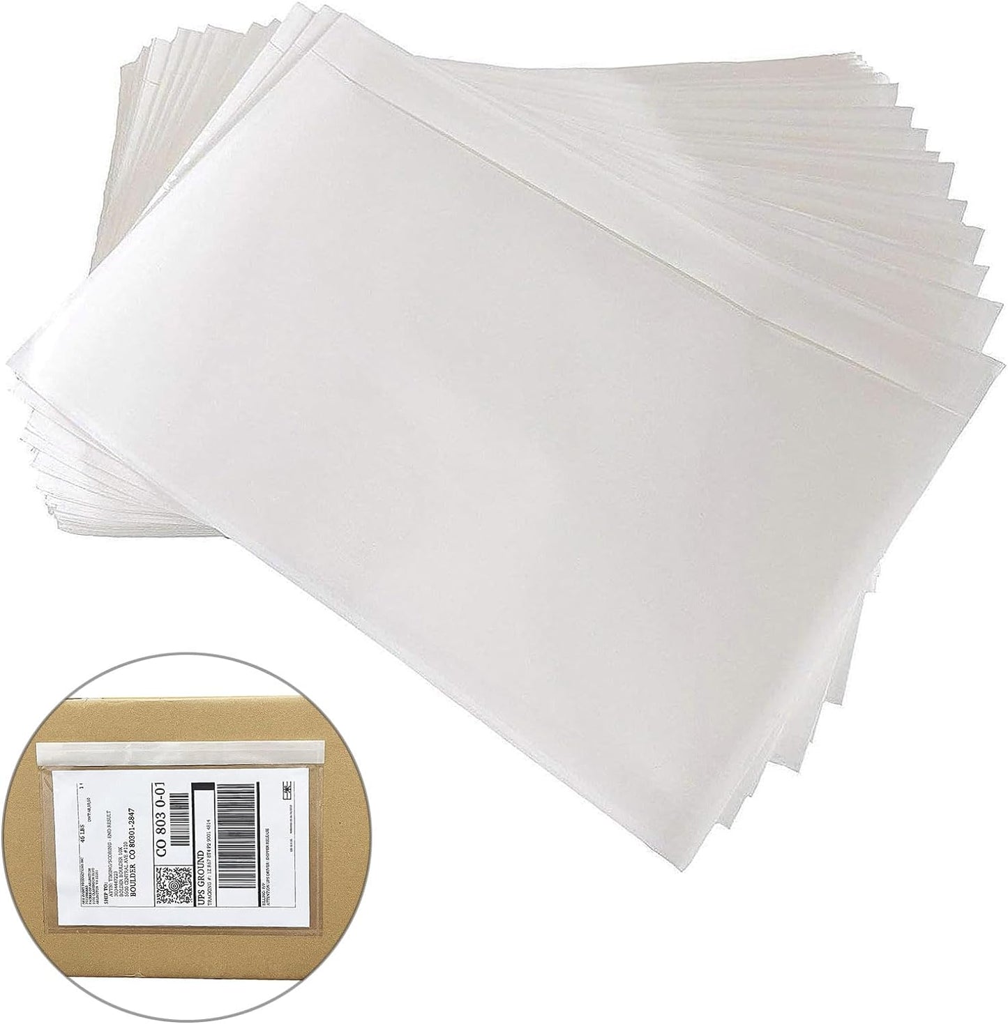 (240 Pack) BEUYI Clear 9.5'' x 6.7'' Packing List Envelopes, Adhesive Shipping Label Pouches/Sleeves, Easily Fits Half of Letter-Size Paper