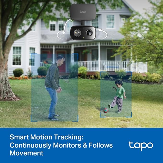 Tapo 2K 3MP Pan/Tilt Indoor/Outdoor Security Camera, Free Person/Baby Cry Detect & Motion Track, 360° View, Color Night Vision, SD/Cloud Storage, Works w/Alexa & Google Assistant, HybridCam 360