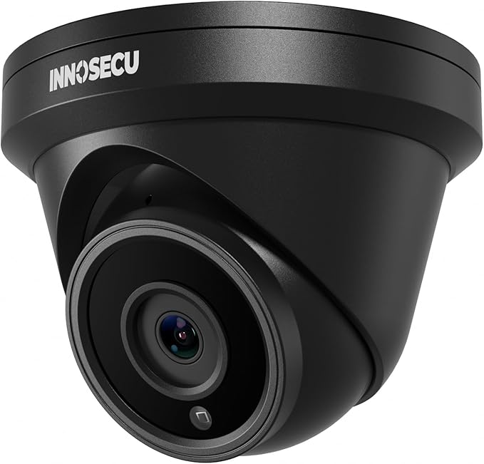 4MP PoE Camera, Wired IP Security Dome Surveillance Camera, Outdoor Waterproof IP67, IR Night Vision, Built-in Mic, 2.8mm Lens Wide Angle 110°, Human/Vehicle Detection, IND4FR93A-B (Black)