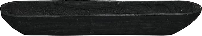 Creative Co-Op Decorative Paulownia Wood Bowl, Black
