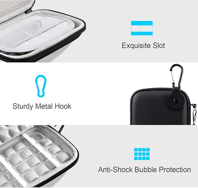Lacdo Hard Drive Carrying Case for Seagate Portable/Seagate One Touch/Game Drive for PS5 / Ultra Touch Portable External Hard Drive HDD 1TB 2TB 4TB 5TB USB 3.0 Shockproof Travel Bag, Black | HDD, USB 3.0, Shockproof, Travel Bag, Black