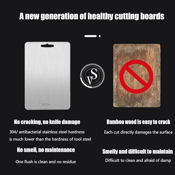 Titanium Cutting Board,100% Pure Titanium Cutting Boards for Kitchen, 2025 Double Sided Food-Grade Chopping Board for Cutting Meat Vegetable Fruit (14"L x 10"W)