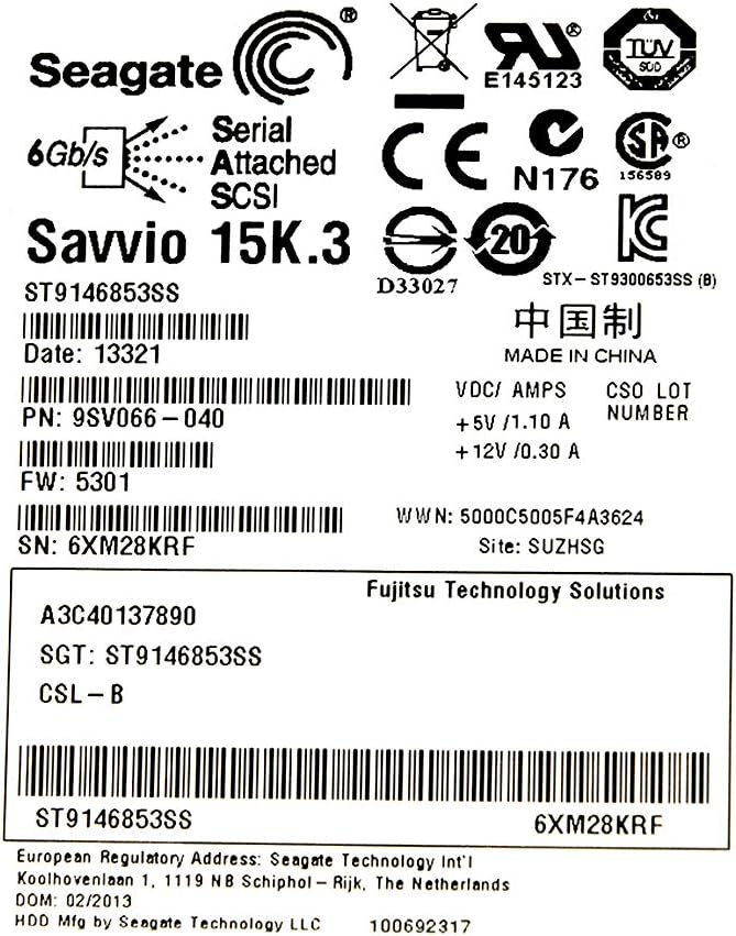 SEAGATE Savvio 15K.3 6GB/S 146GB