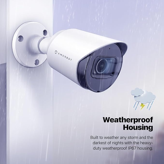 Amcrest Full HD 1080P Bullet Outdoor Security Camera (Quadbrid 4-in1 HD-CVI/TVI/AHD/Analog), 2-Megapixel, 98ft Night Vision, 2.8mm Lens 129° Viewing Angle, White (AMC1080BC28-W)