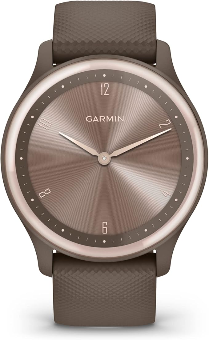 Garmin vivomove Sport, Hybrid Smartwatch, Health and Wellness Features, Touchscreen, Cocoa (Renewed)