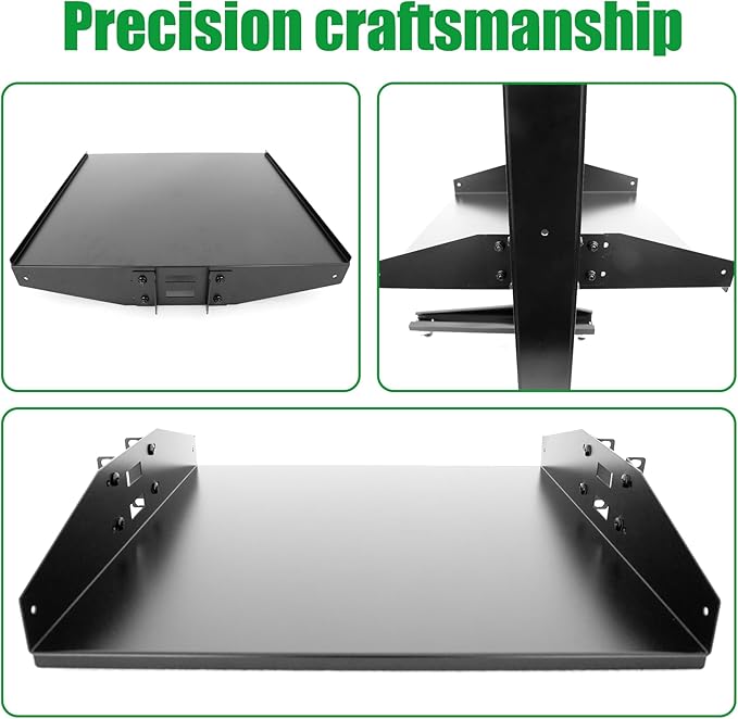 Server Rack Shelf-Rack Mount Cantilever Tray,2-Post Server Rack Shelf - Center Mount,for 19" Network Rack- Heavy Duty Steel - Weight Capacity 150lb-2U H 19" D/ 2 Pieces Packaging (2U19, 19INCH)